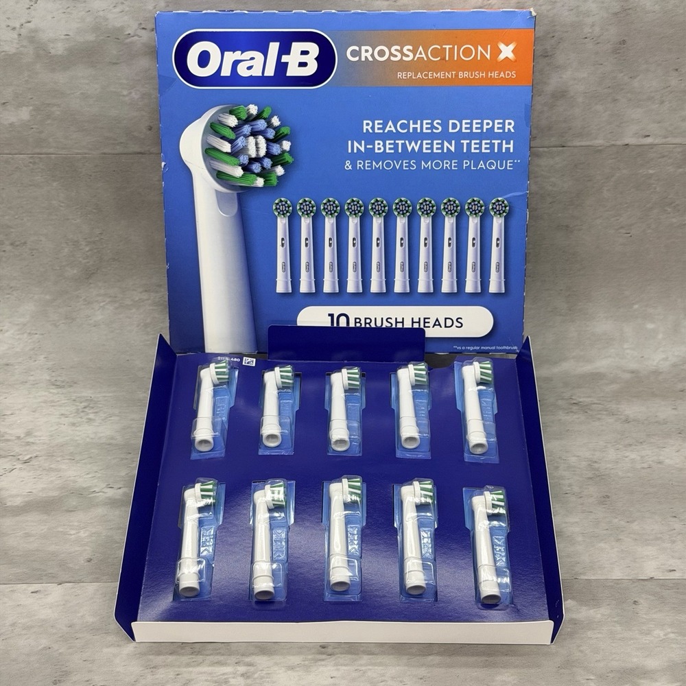 Oral B Replacement Brush Heads Crossaction 10x Pack OPEN BOX